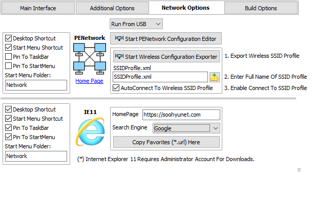 network options